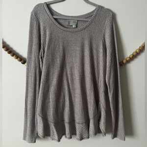 Anthropologie Saturday Sunday Cozy Ruffle Thermal Top